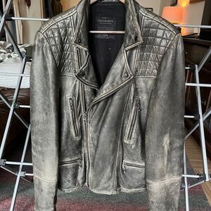 Allsaints Cargo Leather Biker - Size L